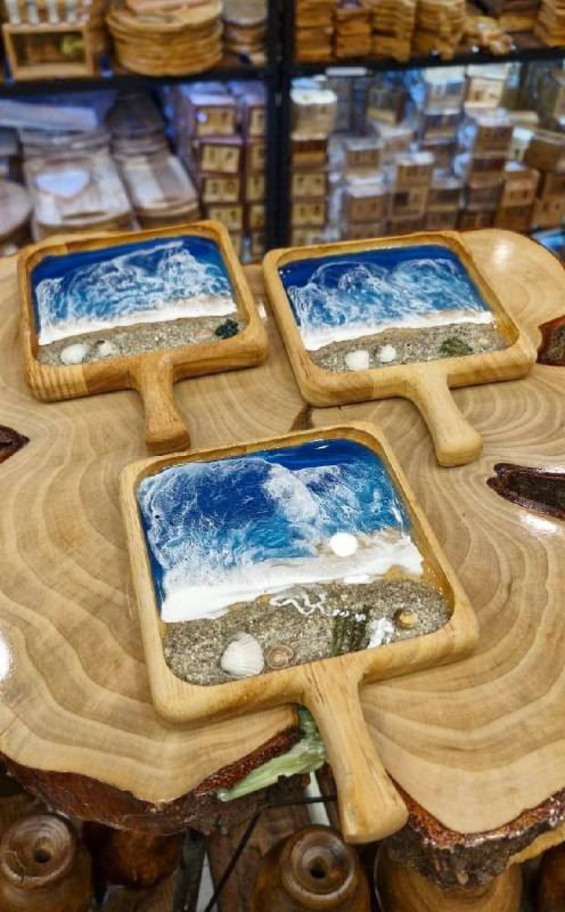 زیر لیوانی راکتی مربع طرح دریا