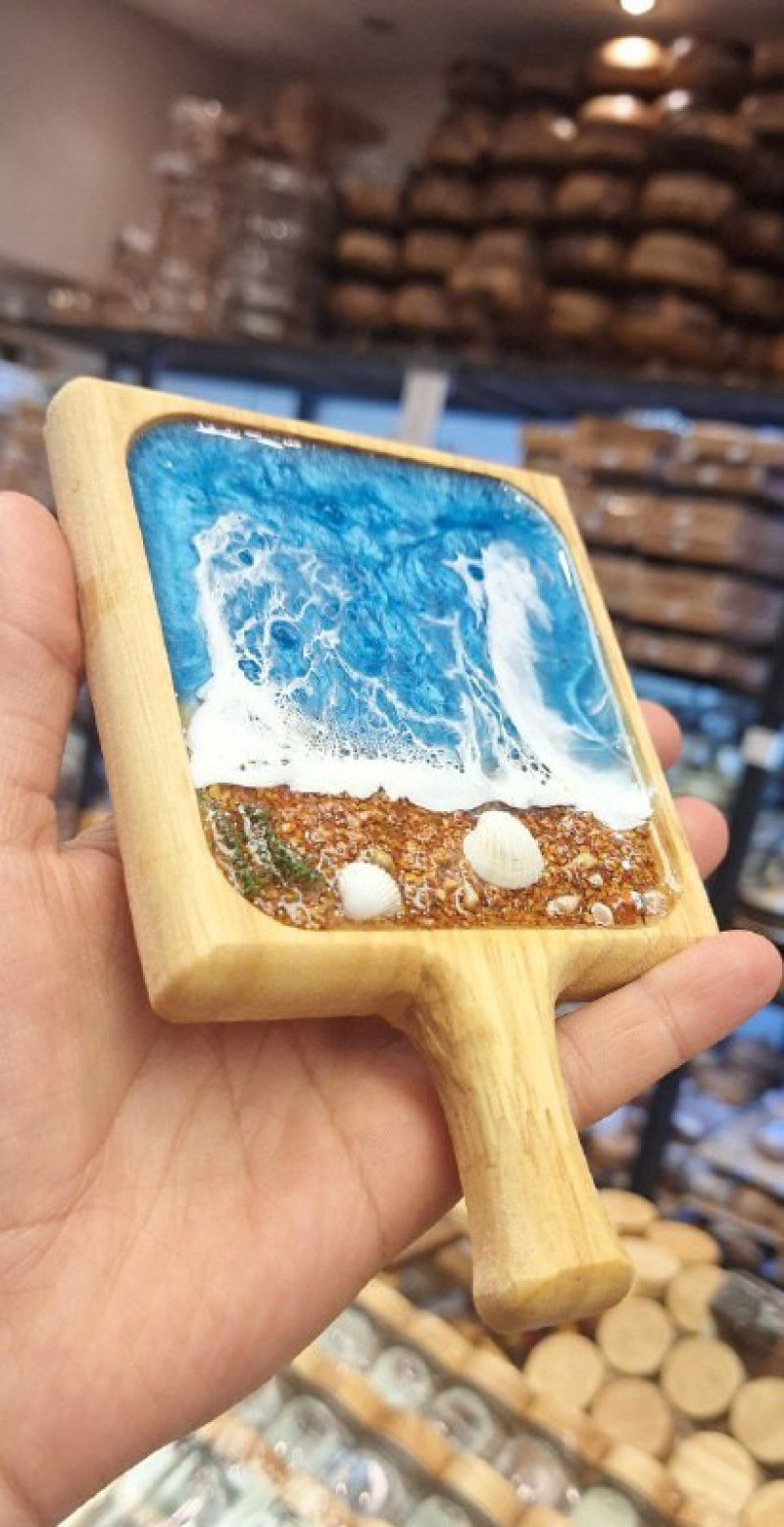 زیر لیوانی راکتی مربع طرح دریا