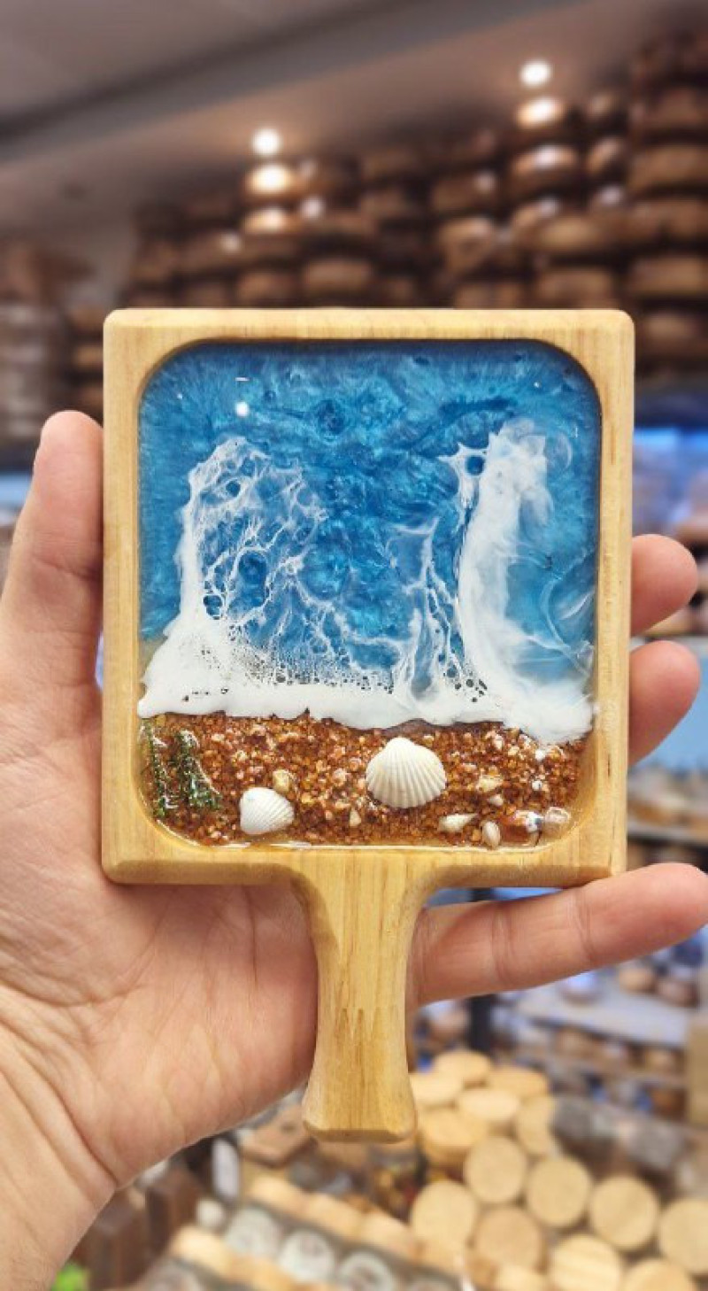 زیر لیوانی راکتی مربع طرح دریا