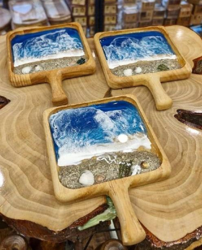 زیر لیوانی راکتی مربع طرح دریا